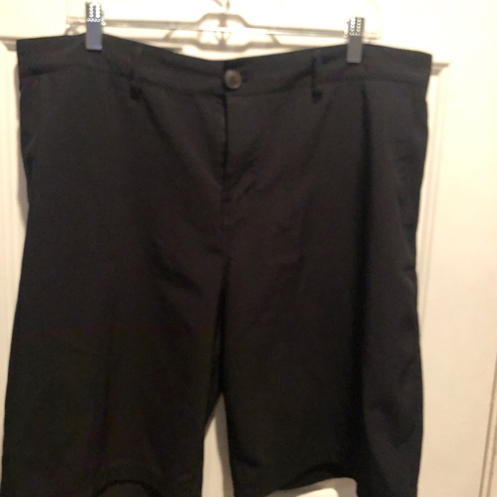 Black Flat front shorts